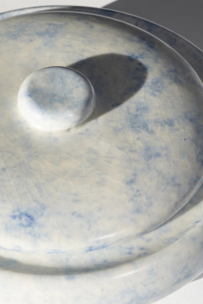 MISTY BLUE LIDDED VESSEL