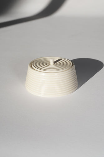 STRIPED LIDDED VESSEL