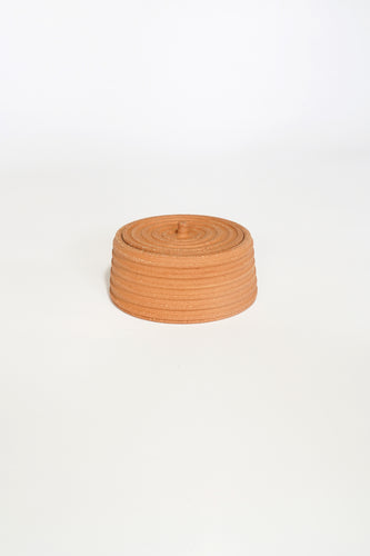 STRIPED TERRACOTTA LIDDED VESSEL #5