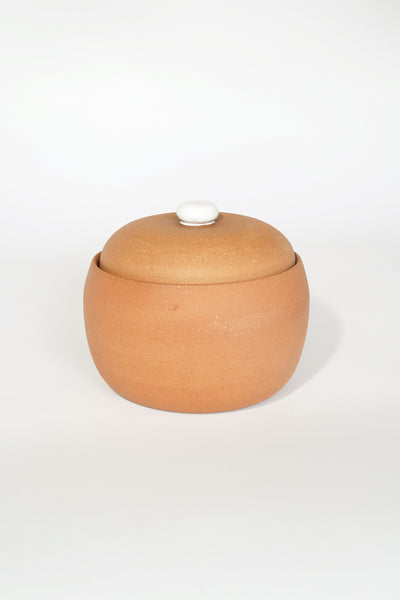 TERRACOTTA LIDDED VESSEL