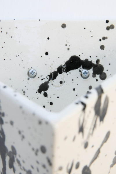 BLACK SPLATTERED TRIANGLE WALL PLANTER